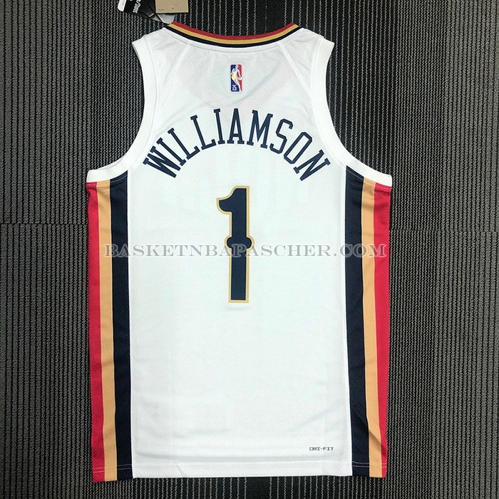 Maillot New Orleans Pelicans Zion Williamson NO 1 Ville 2021-22 Blanc